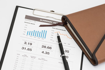 Showing business and financial report. Accounting