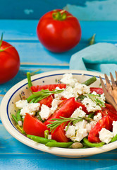 salad from green beans and tomatoes
