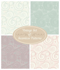 Vintage Set of Seamless Pattern