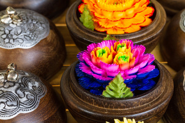 Obraz na płótnie Canvas Soap carving flower souvenir for tourist