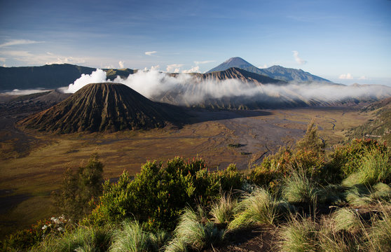 Bromo, an active volcano in west Java island, Indonesia