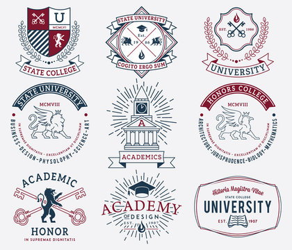 College and University badges 2 colored
