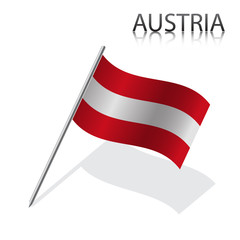 Realistic Austrian flag, vector illustration