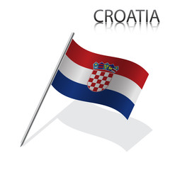 Realistic Croatian flag, vector illustration