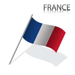 Realistic French flag, vector illustration