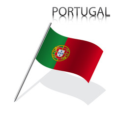 Realistic  Portuguese flag, vector illustration