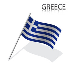 Obraz premium Realistic Greek flag, vector illustration