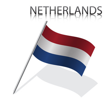 Realistic  Netherlandish flag, vector illustration
