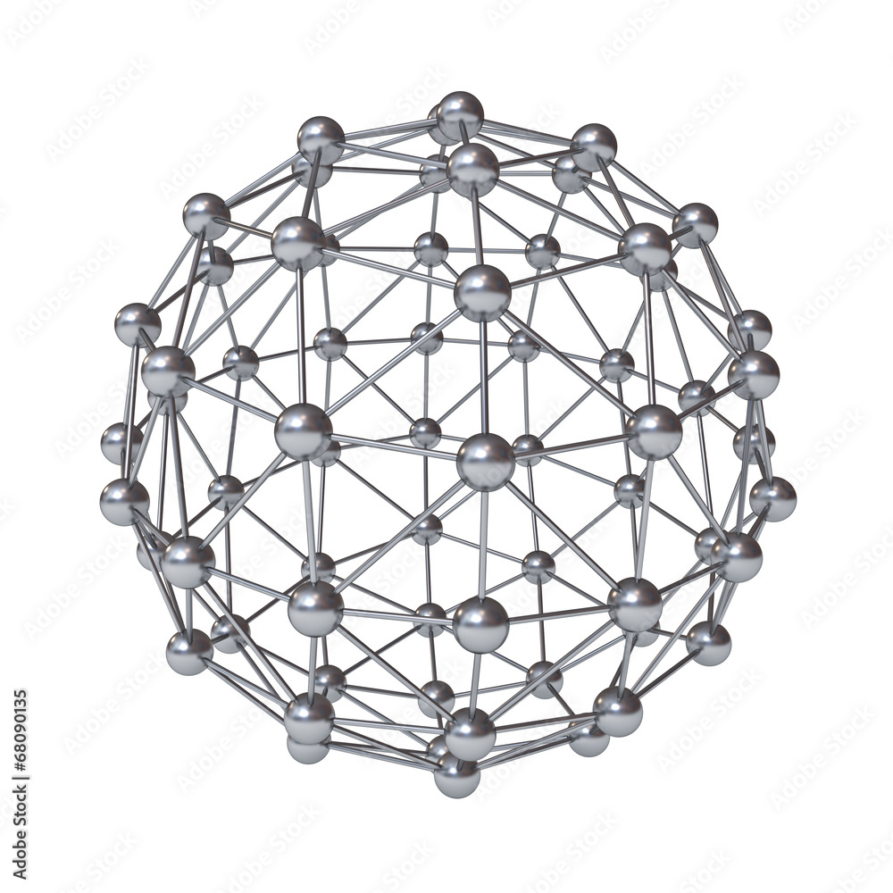 Aufkleber 3d molecular structure geometry model isolated over white