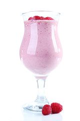 Delicious berry smoothie isolated on white