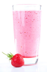 Delicious berry smoothie isolated on white