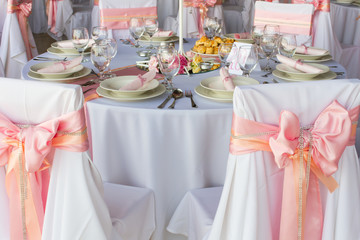 gorgeous wedding chair and table setting for fine dining