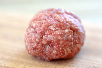 Raw meatballs .