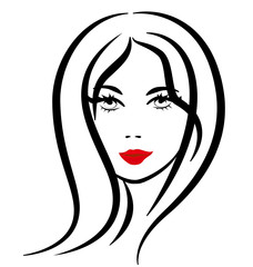 Beauty fashion woman silhouette logo vector
