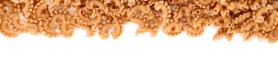 Buckwheat pasta isolated on white