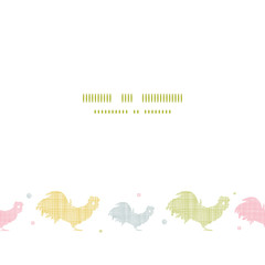 Abstract textile roosters horizontal seamless pattern background