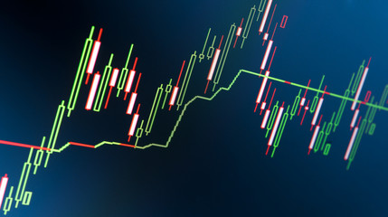 Stock finance business diagram on the screen