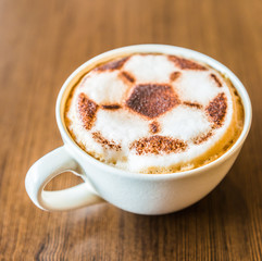 Soccer latte coffee