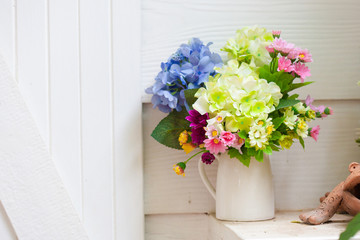 Colorful flowers pots