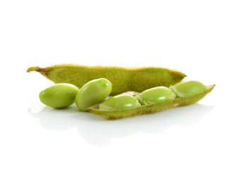 edamame nibbles, boiled green soy beans, japanese food