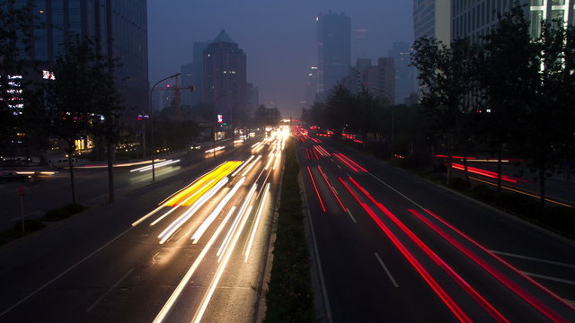 Timelapse view of Beijing 2nd ring road