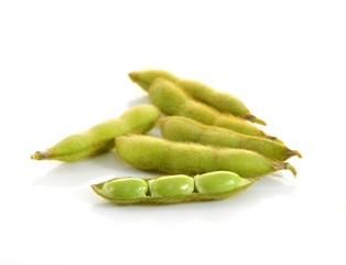 edamame nibbles, boiled green soy beans, japanese food
