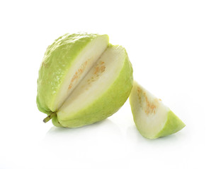 Guava (tropical fruit) on white background