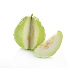 Guava (tropical fruit) on white background