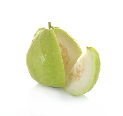 Guava (tropical fruit) on white background