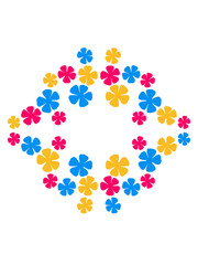 Blaue Pinke Gelbe Blumen Muster Design