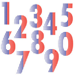 Halftone number alphabet font style