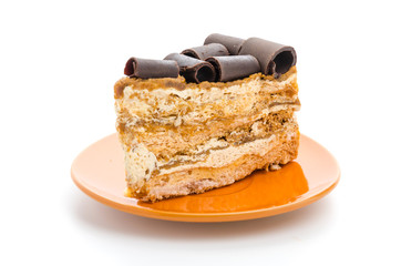 Coffee cake isolated on white background