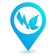 énergie naturelle sur symbole localisation bleu