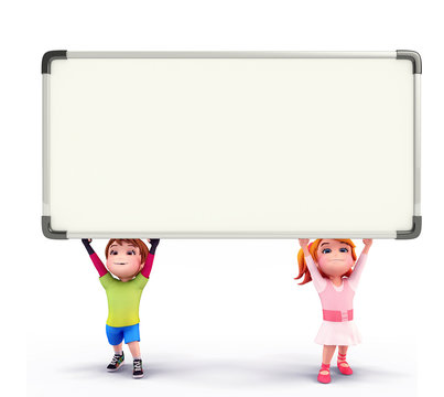 Cute Kids With Display Board