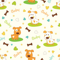 Set of seamless patterns for baby boy