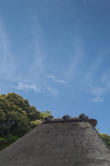 茅葺屋根の家