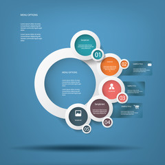 Obraz premium Round white infographic elements