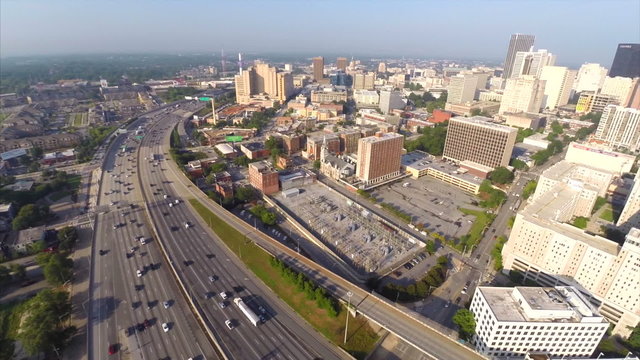Aerial video Downtown Atlanta Georgia drone