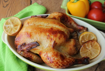 Roasted whole chicken