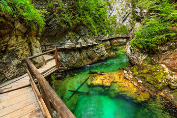 Vintgar gorge and green river,Bled,Triglav- Slovenia