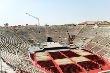 above view of interior amphitheater Verona Arena