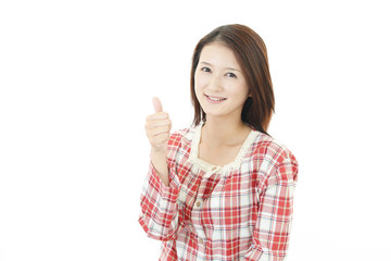 パジャマ姿の女性