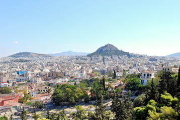Fototapeta na wymiar Athens city and Lycabettus Mount, Greece
