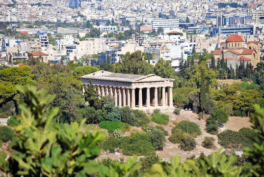 Temple of Hephaestus and Athens city