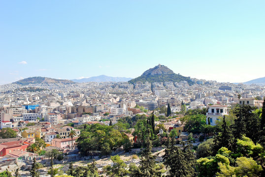 Athens city and Lycabettus Mount, Greece