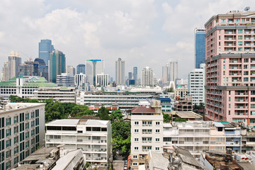 modern residential district in Bangkok city