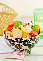 salad from chicken a grill