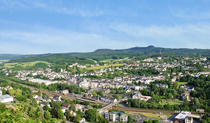 Fototapeta na wymiar town Gerolstein, Germany in summer day