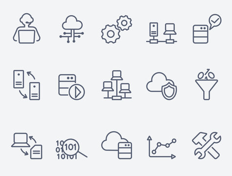 Database analytics icons