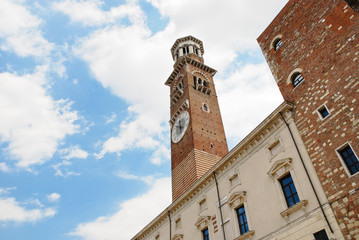 Lamberti tower in Verona, Italy